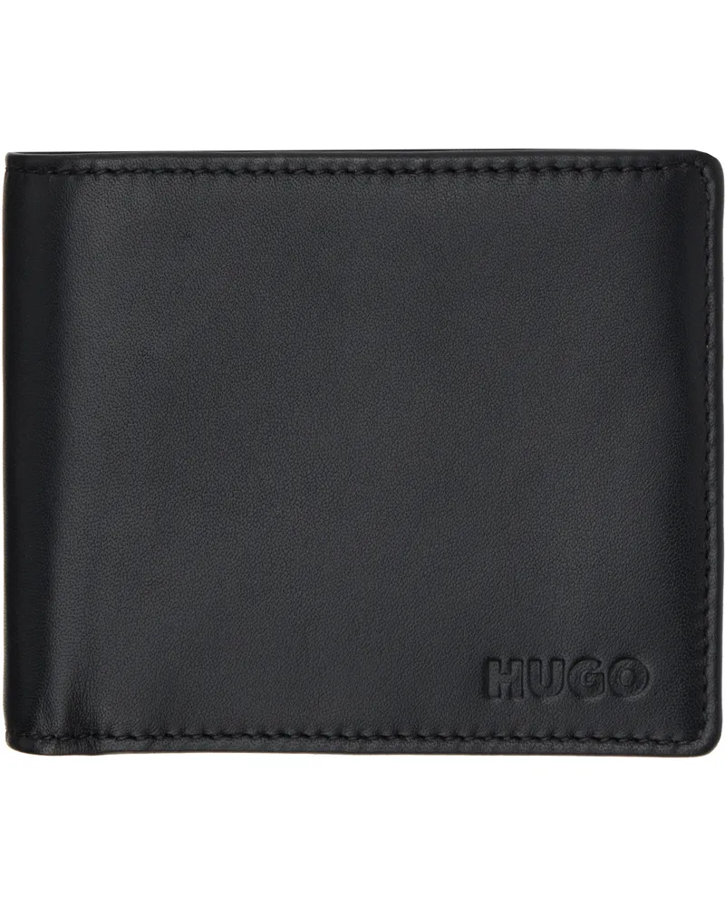 HUGO BOSS Black Leather Logo Details Billfold Wallet 001-black