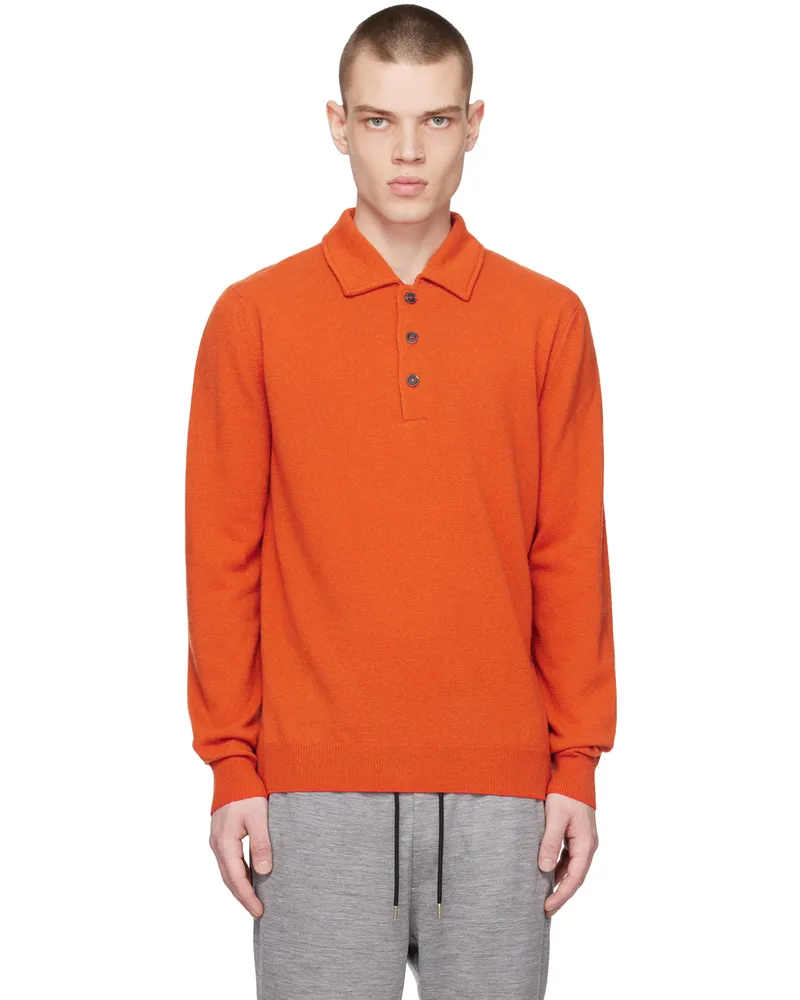 Paul Smith Orange Three-Button Polo Orange