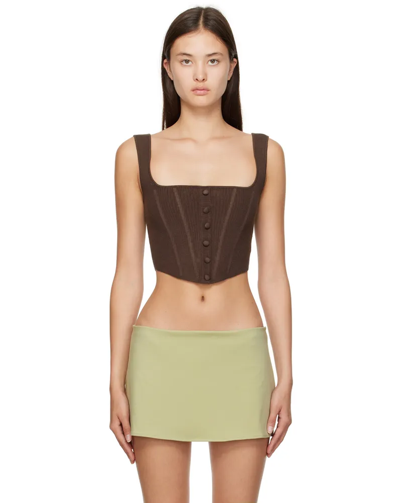 GUIZIO Brown Corset Camisole Chocolate
