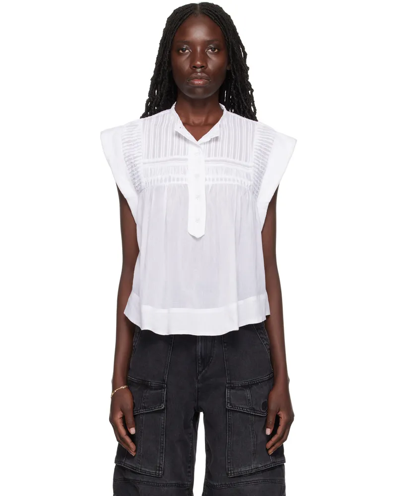 Étoile Isabel Marant White Leaza Blouse 20wh