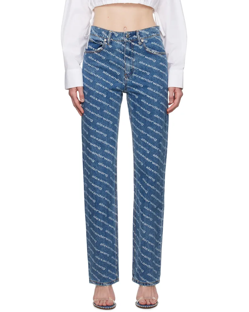 Alexander Wang Blue EZ Mid Rise Jeans Deep