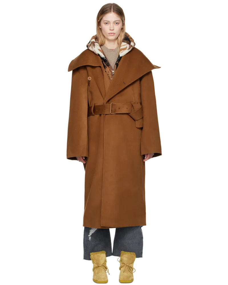 J.W.Anderson Brown Wrap Coat 619