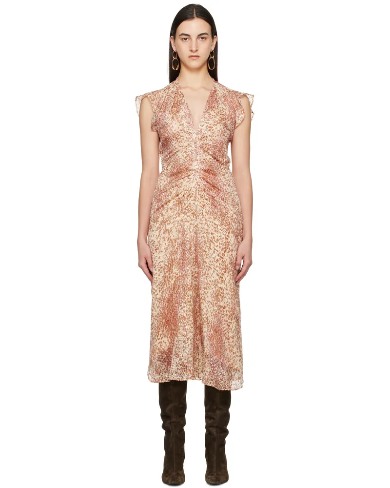 Isabel Marant Red & White Lyndsay Midi Dress Light