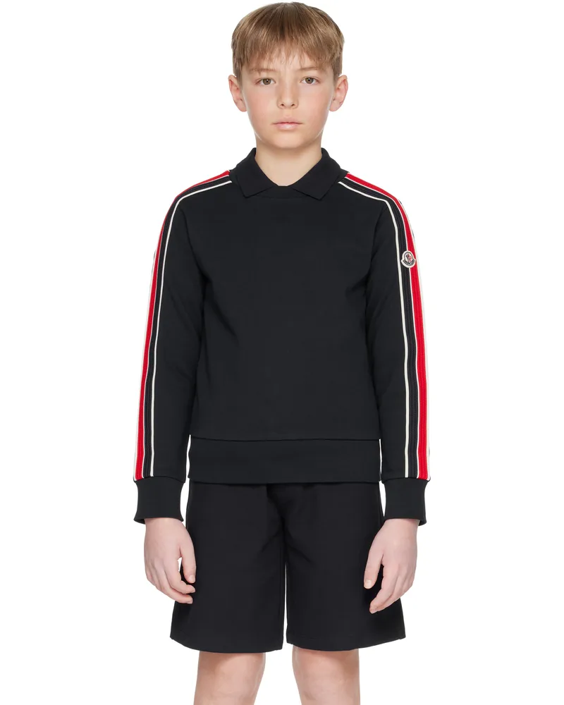 Moncler Big Kids Navy Tricolor Stripe Sweatshirt 778