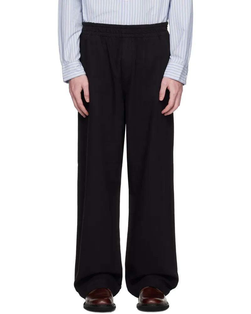 Hope Black Elasticated Wide Leg Trousers Soft