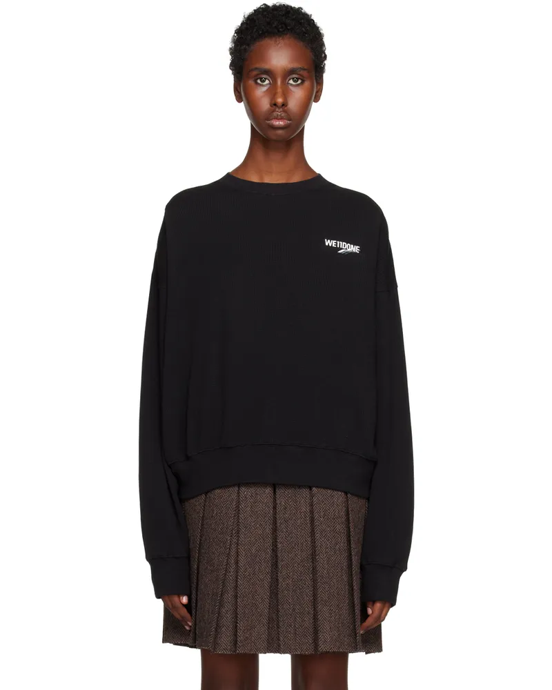 WE 11 DONE Black Printed Sweatshirt Black