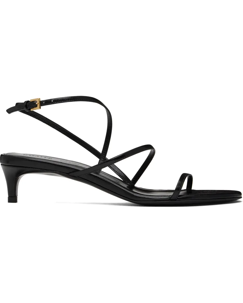 KHAITE Black Loop Kitten Heel Heeled Sandals 200