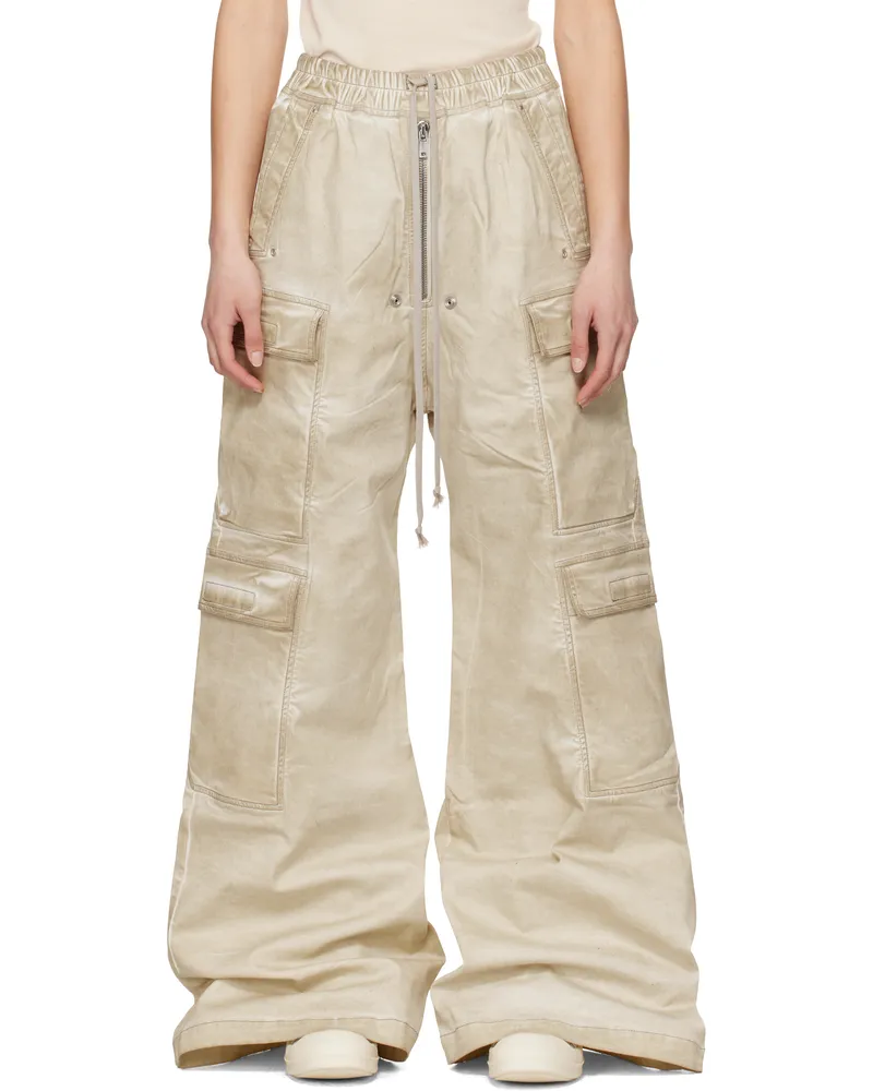 DRKSHDW by Rick Owens Beige Hollywood Double Cargo Jumbo Belas Jeans 81
