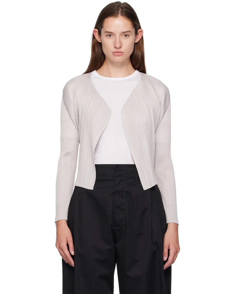 Issey Miyake Beige June New Colorful Basics 4 Cardigan 42