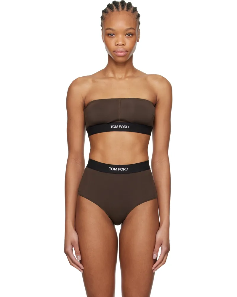 Tom Ford Brown Modal Signature Bandeau Bra Kb915
