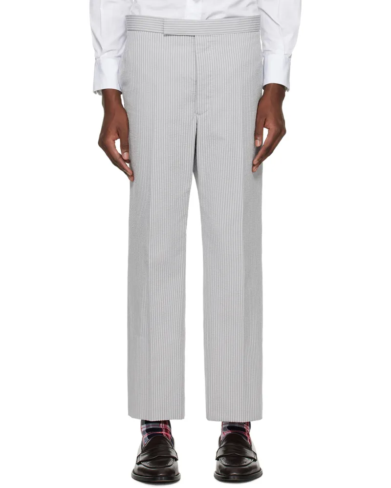 Thom Browne Gray Classic Backstrap Trousers Lt