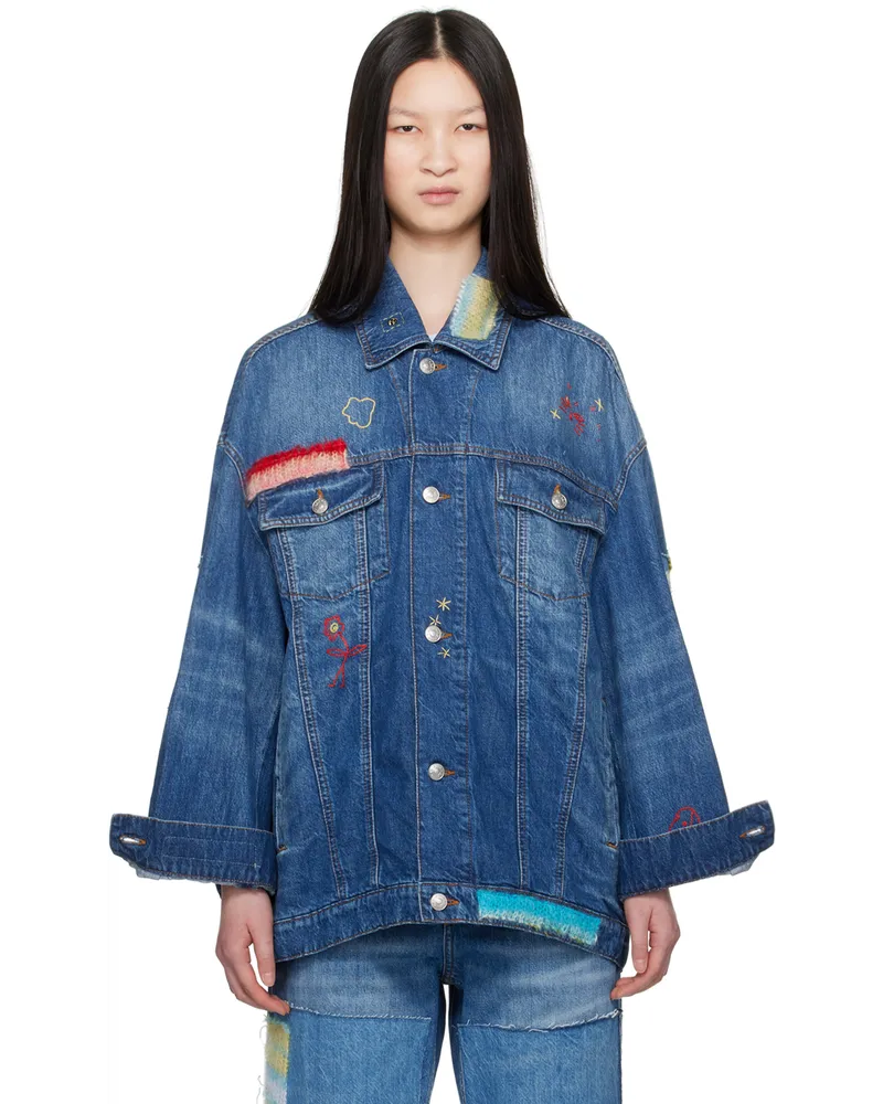 Marni Blue Oversized Denim Jacket Sdbiris