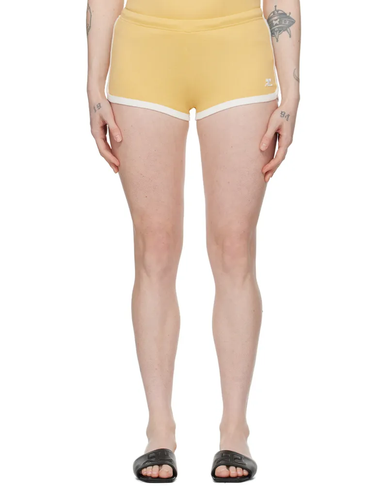 Courrèges Yellow Contrast Shorts B105