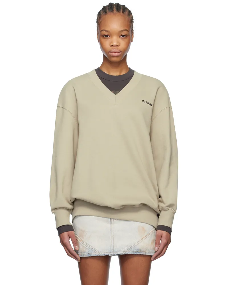 WE 11 DONE Khaki Oversized Sweatshirt Khaki