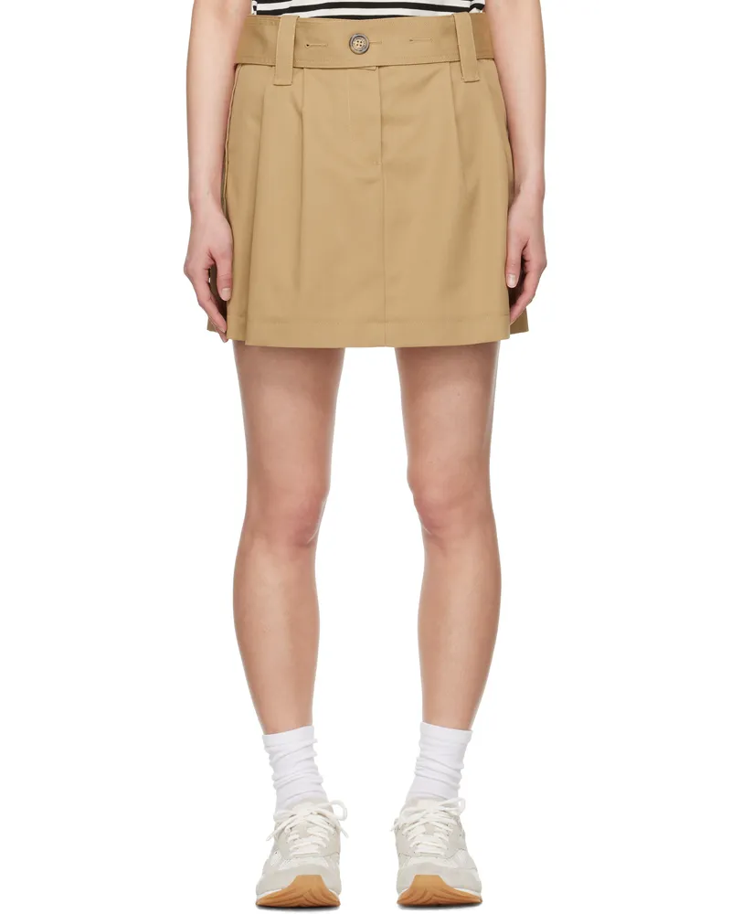 Moncler Tan Pleated Miniskirt 235
