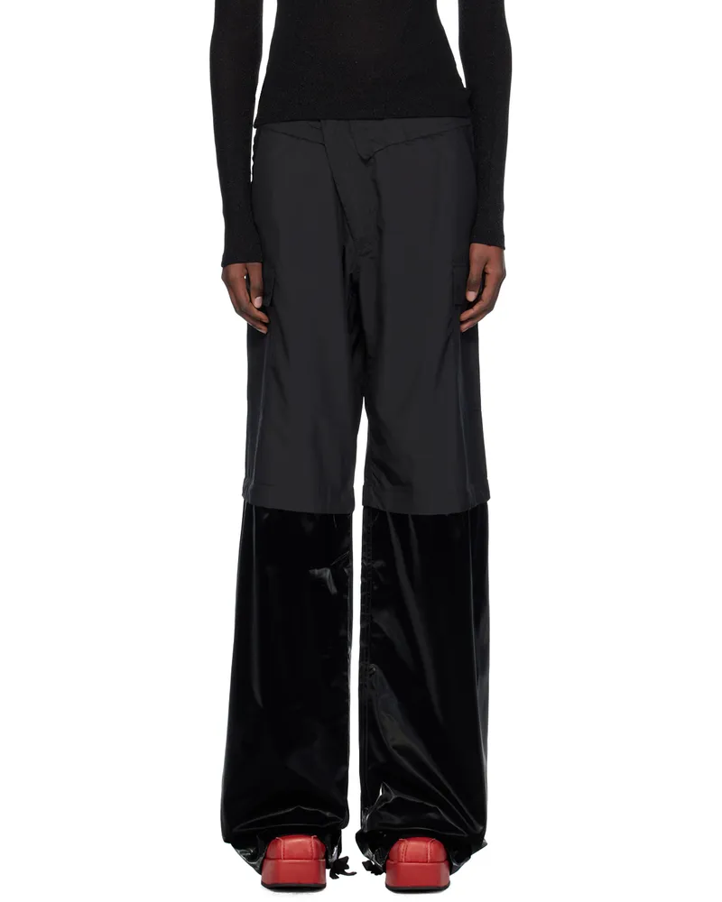 OTTOLINGER Black Baggy Cargo Pants Black