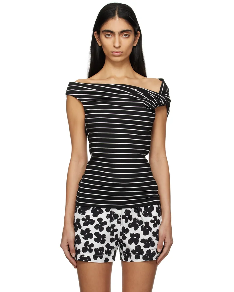 MSGM Black & White Striped Blouse 99