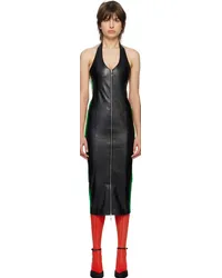 Miaou Black Hannah Jewett Edition Harlow Faux-Leather Midi Dress Black