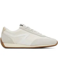 Rag & Bone White Slim Suede Retro Runner Sneakers Antqwht