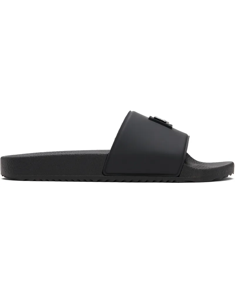 HUGO BOSS Black Contrast-Logo Strap Slides 001-black