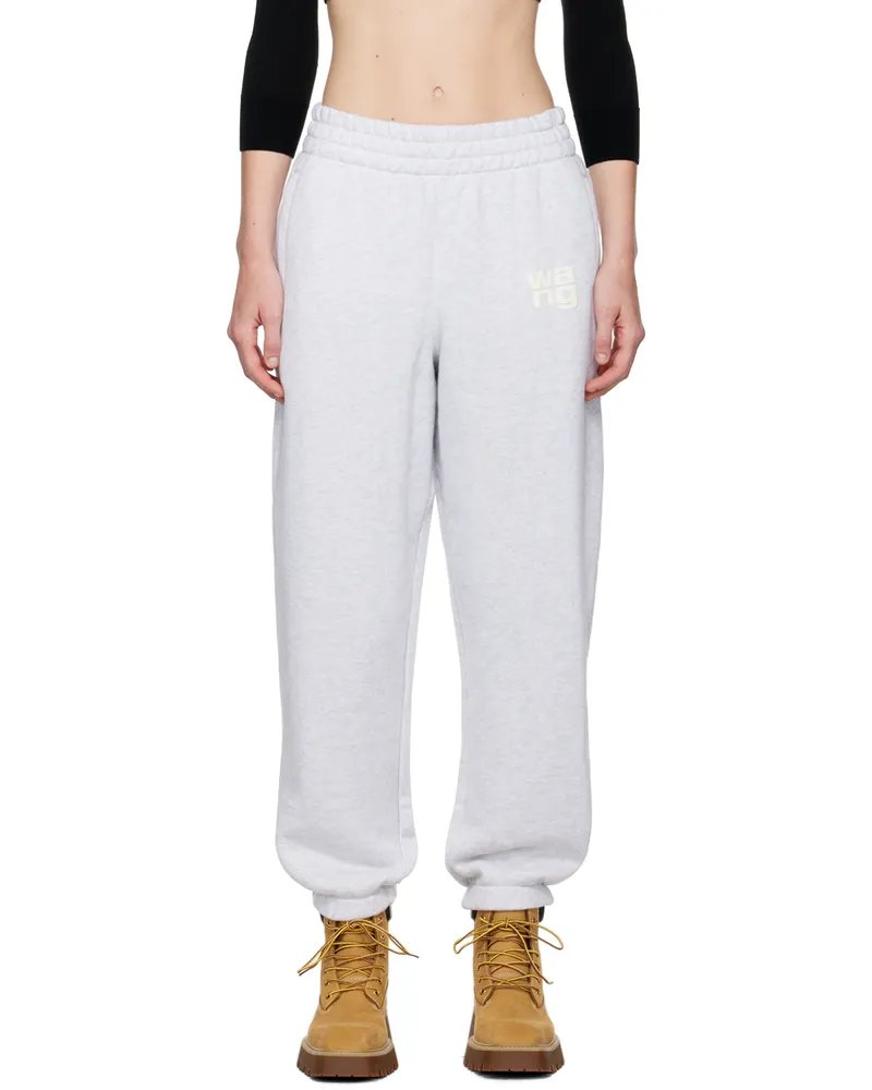 Alexander Wang Gray Puff Logo Sweatpants Lt