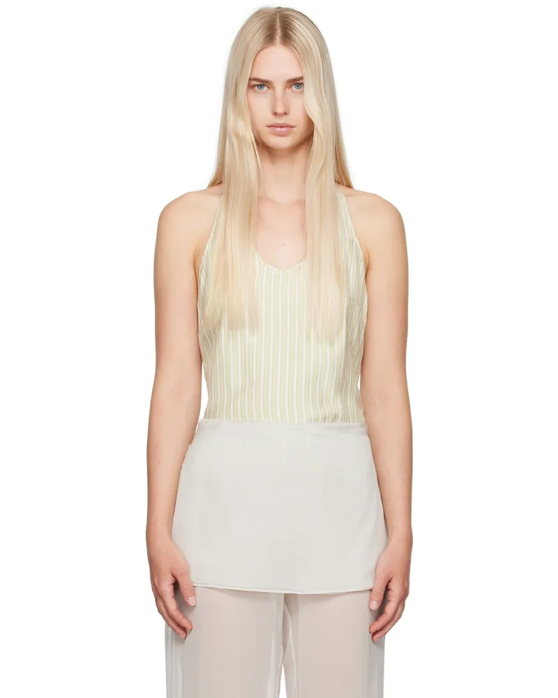 Paloma Wool Yellow & Off-White Sol Tank Top Yellow