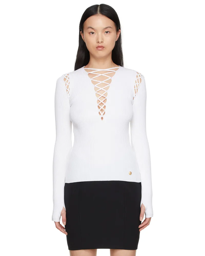 Balmain White Viscose Sweater 0fa