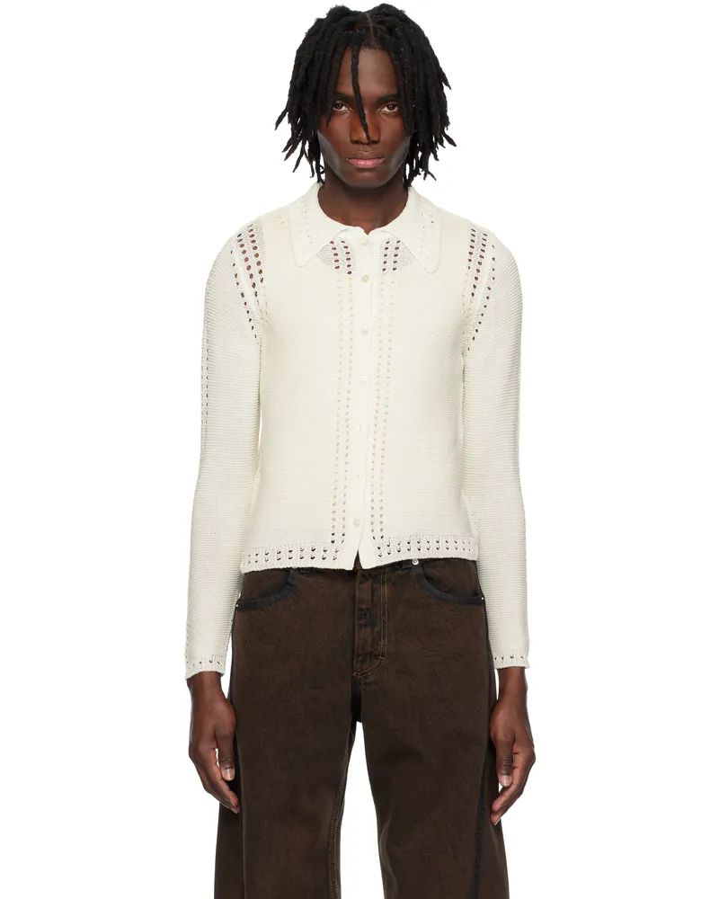 Eckhaus Latta White Sol Cardigan Paper