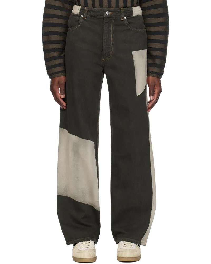 Eckhaus Latta Gray Wide Leg Jeans Tile