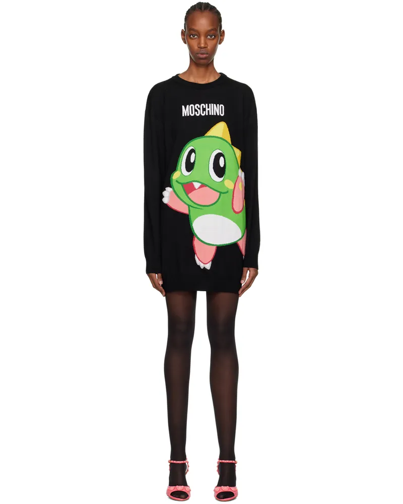 Moschino Black Puzzle Bobble Minidress A1555