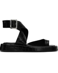 Gia Borghini Black Roxanne Croc Sandals Black