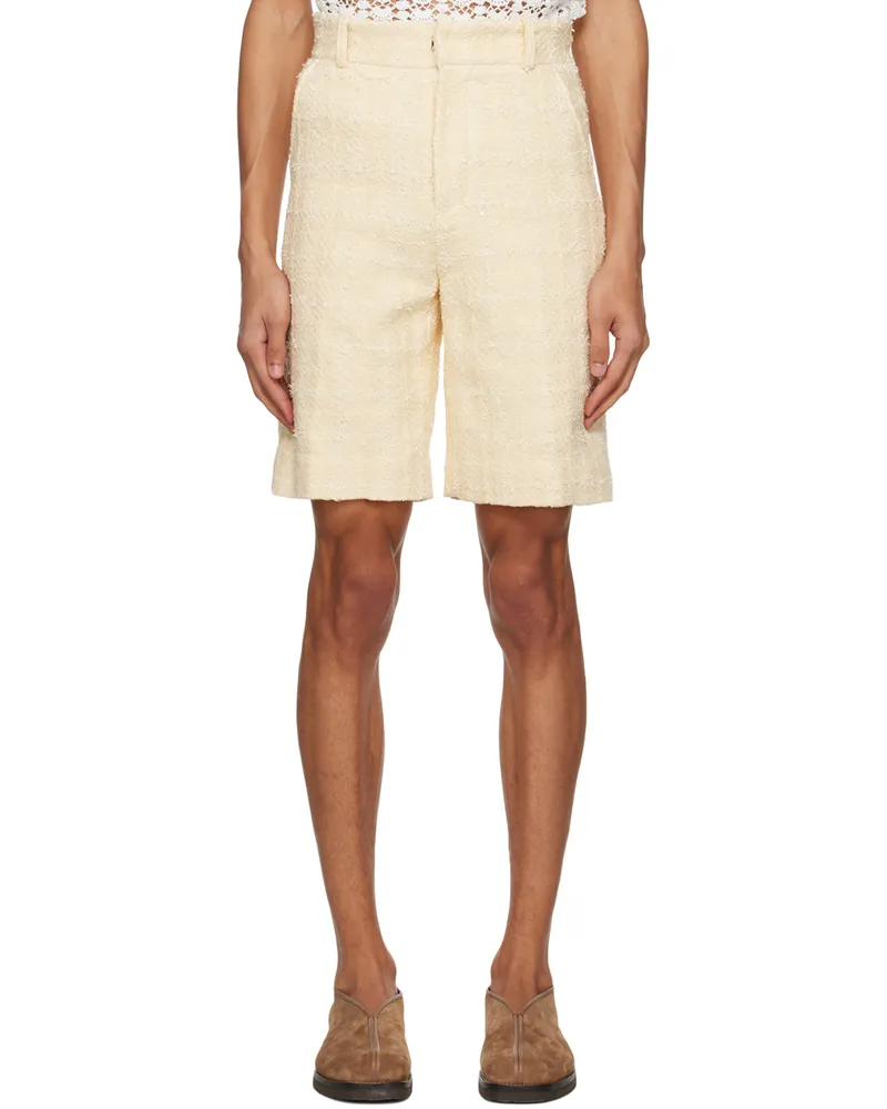 young n sang Yellow Sequined Shorts Solid