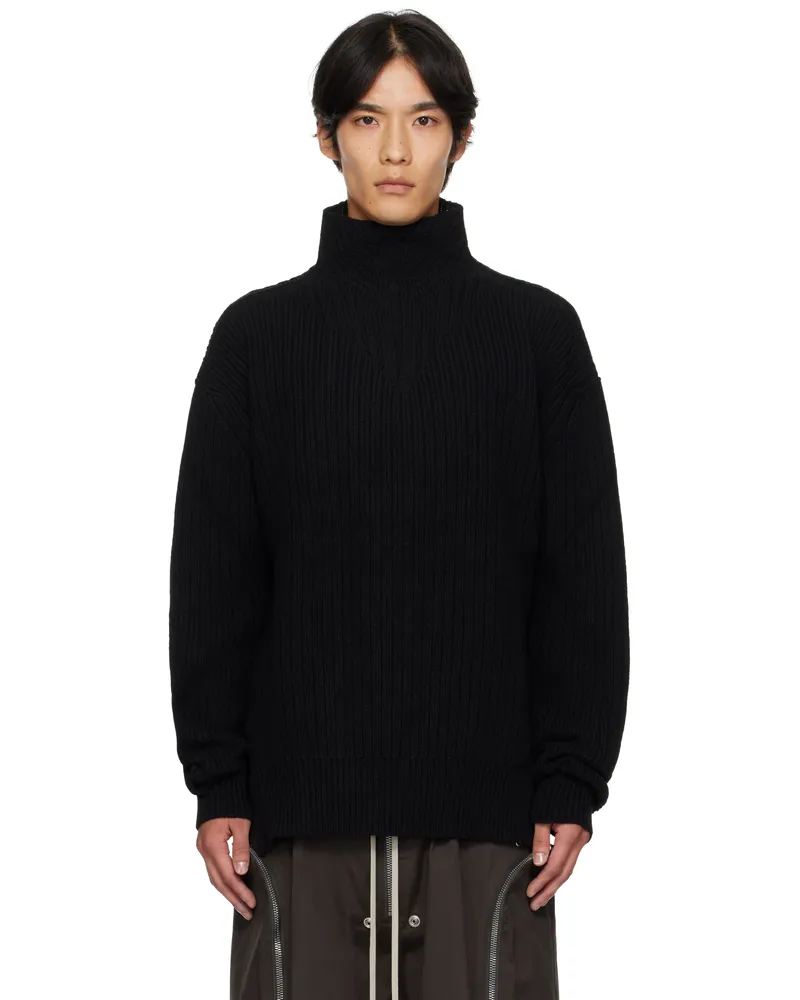 Rick Owens Black Concordians Turtle Neck Sweater 09