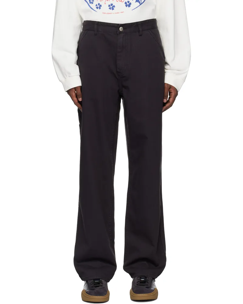 AWAKE NY Black Dyed Cotton Painter Trousers Washed