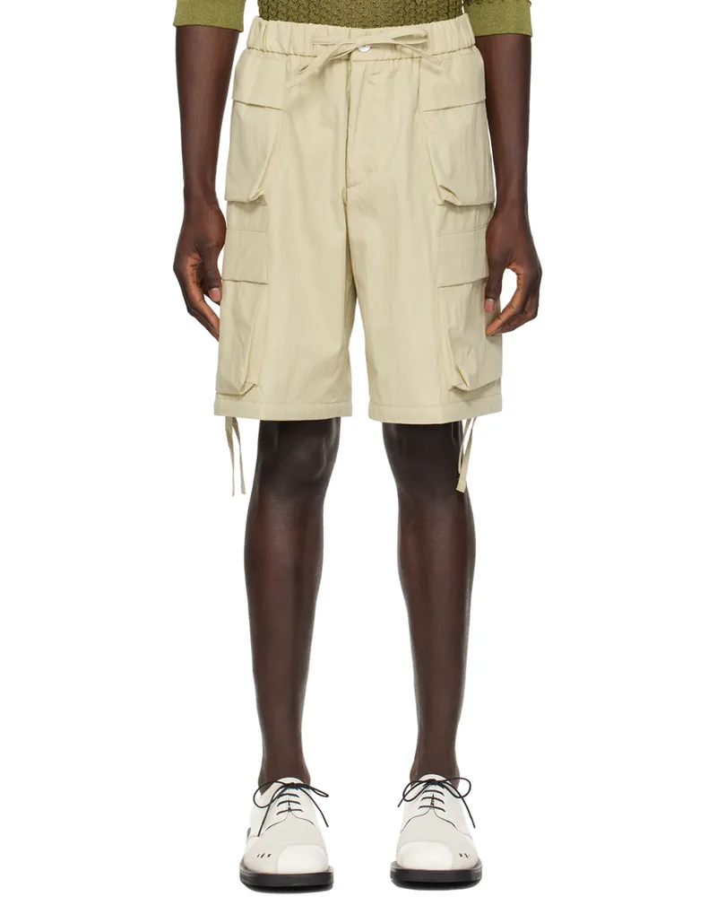 BONSAI Beige Cargo Shorts Almond