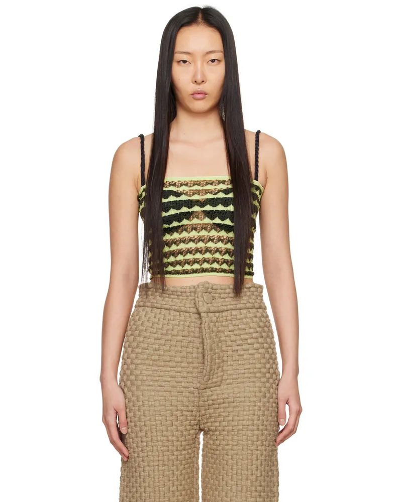 Isa Boulder SSENSE Exclusive Green Lacey Tube Top Melon