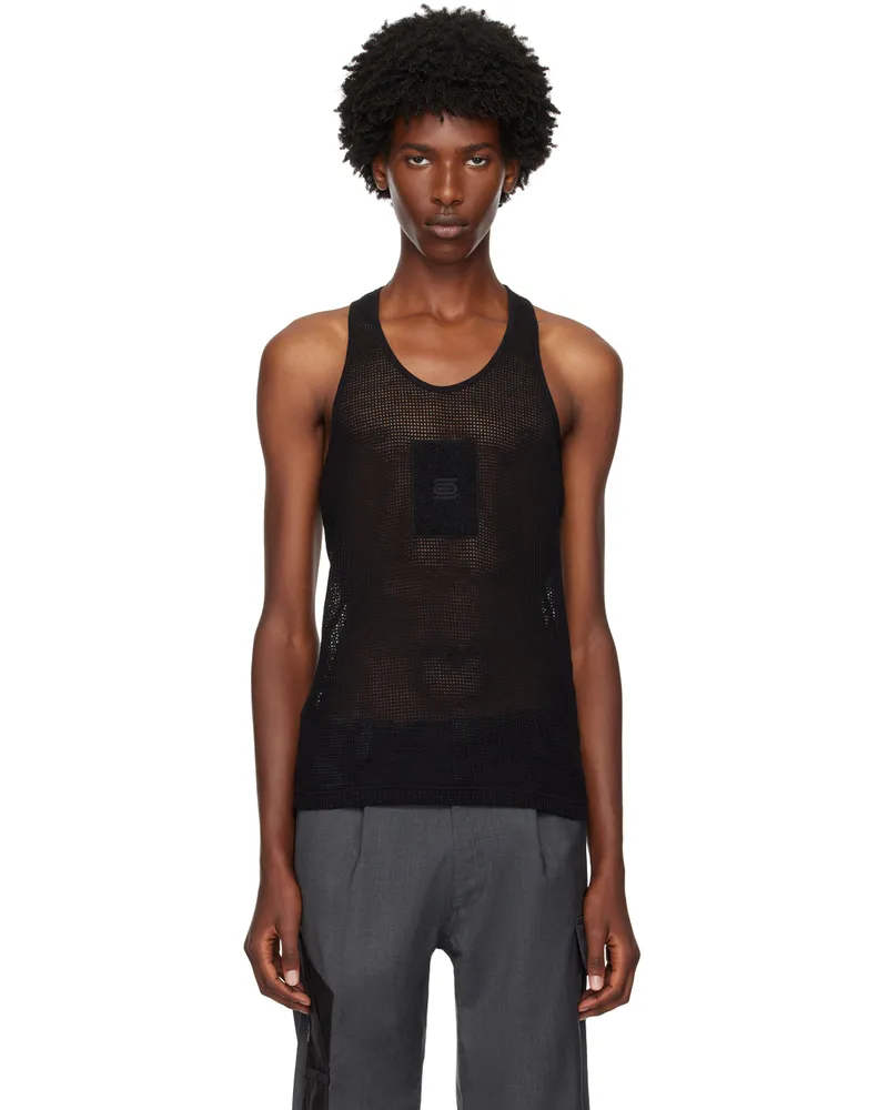 Olly Shinder Black Net Tank Top Black