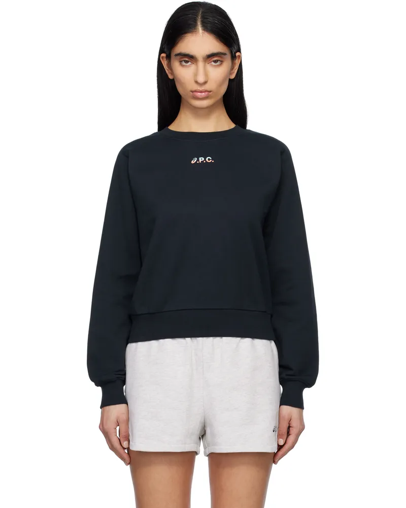 A.P.C. Navy ASICS Edition Stone Sweatshirt Iak