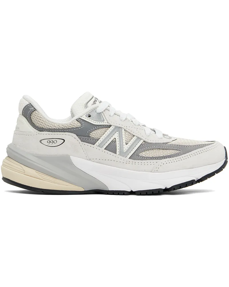 New Balance Gray & White 'Made in USA' 990v6 Sneakers White