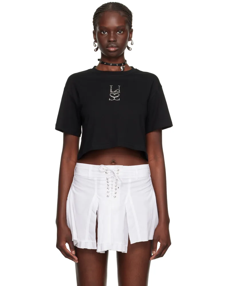 Ludovic de Saint Sernin Black Crystal-Cut T-Shirt Black