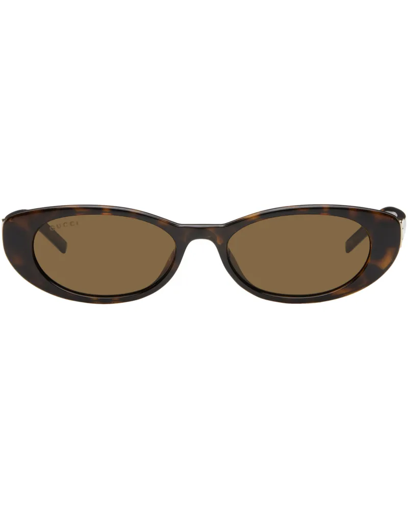 Gucci Brown G String Cat Eye Sunglasses Havana