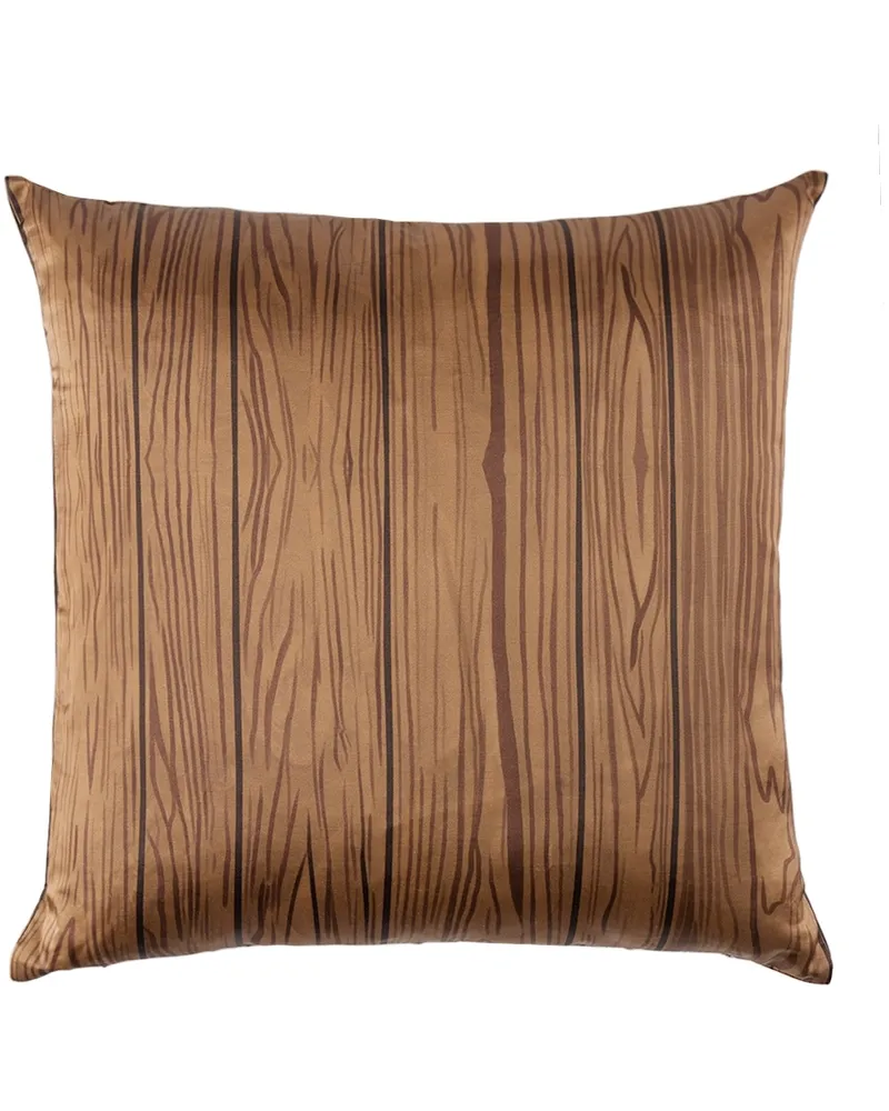Brown 70's Wood Paneling Cushion