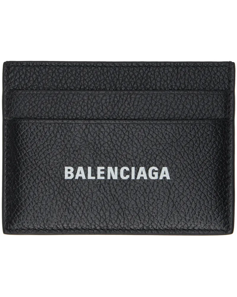 Balenciaga Black Printed Card Holder Black