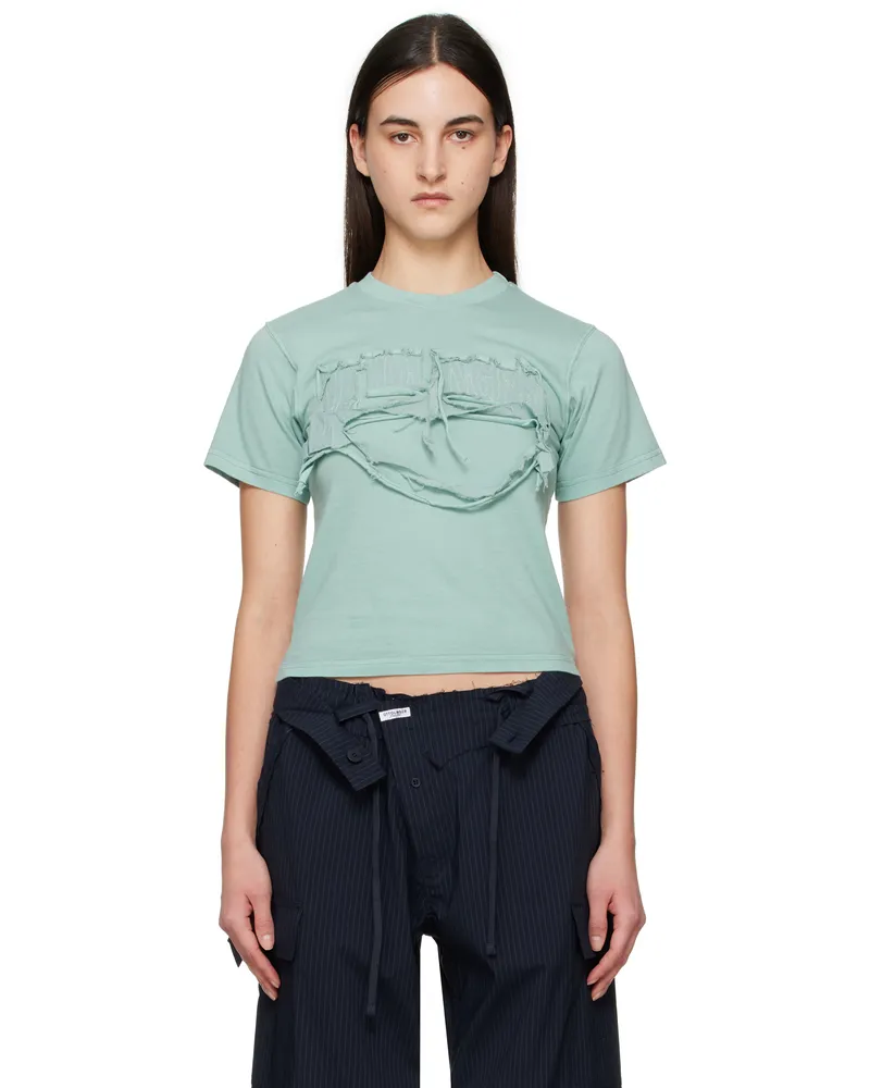 OTTOLINGER Blue Distressed Fitted T-shirt Blue