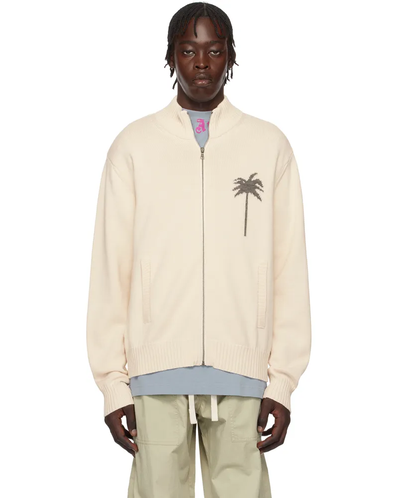 Palm Angels Off-White Palms Knit Track Jacket White