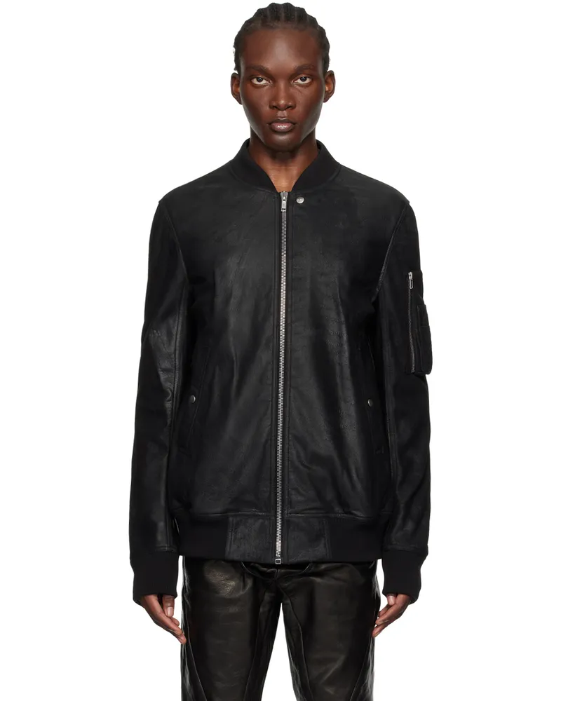 Rick Owens Black Porterville Classic Flight Leather Jacket 09