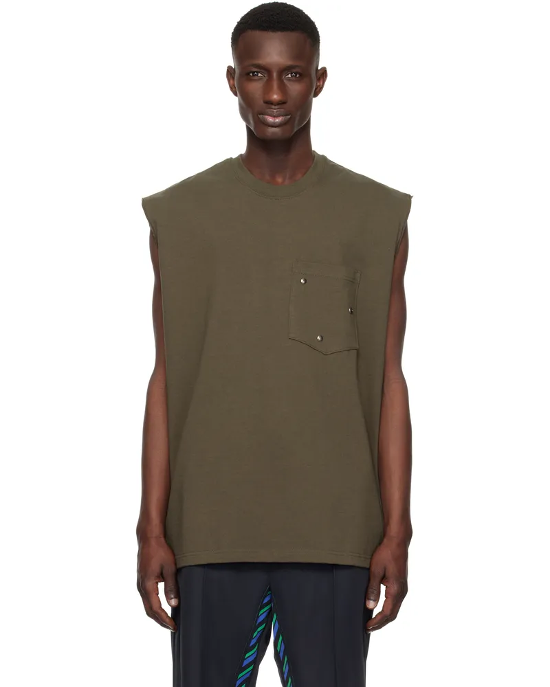 Song For The Mute Khaki Arabesque Tank Top Army