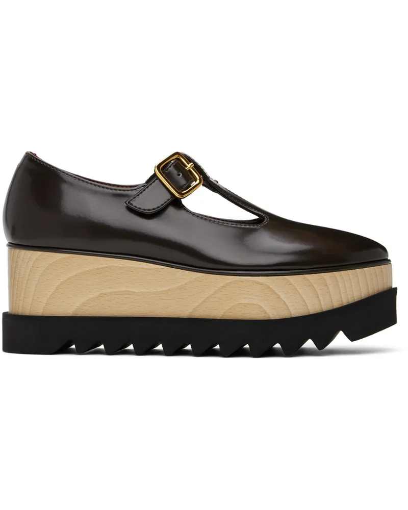 Stella McCartney Brown Sneak-Elyse T-Bar Platform Mary Jane Loafers 2007
