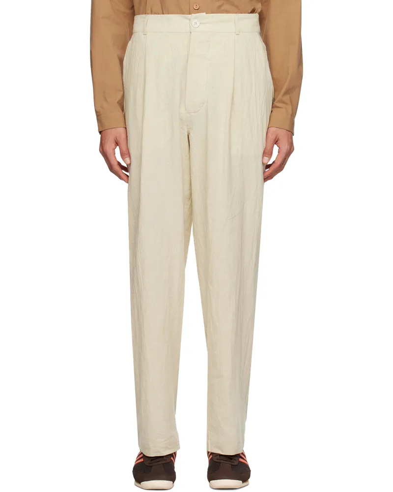 XENIA TELUNTS Beige Typewriter Trousers Ecru