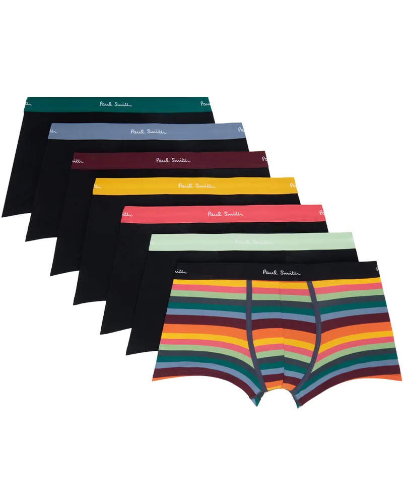 Paul Smith Seven-Pack Black & Multicolour Boxers 79